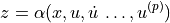z = \alpha(x, u, \dot u\, \dots, u^{(p)})
