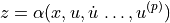 z = \alpha(x, u, \dot u\, \dots, u^{(p)})